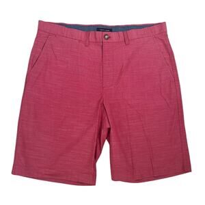 Tommy Hilfiger Men's Striped Red Chino Shorts with Pockets 100% Cotton Size 36